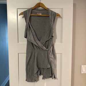 Chic Gray Women's Wrap Tunic